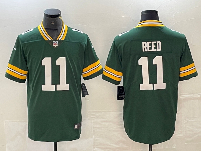 Men's Green Bay Packers Jayden Reed #11 Green Game Jersey