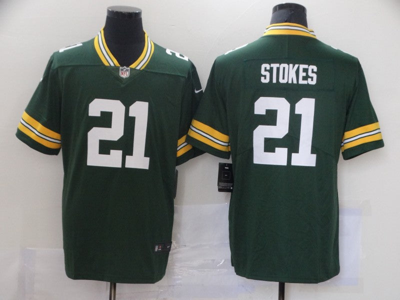 Men's Green Bay Packers Eric Stokes #21 Green Game Jersey