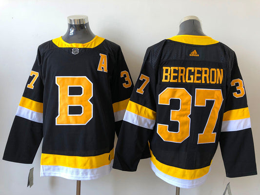 Men's Boston Bruins Patrice Bergeron #37 Black Player Jersey