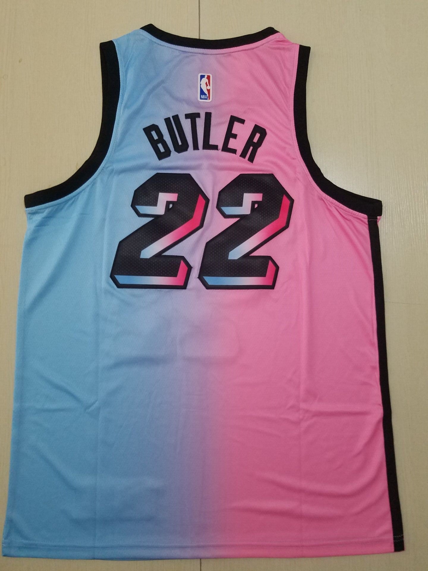 Men's Miami Heat Jimmy Butler #22 NBA Pink Blue Swingman Jersey - City Edition