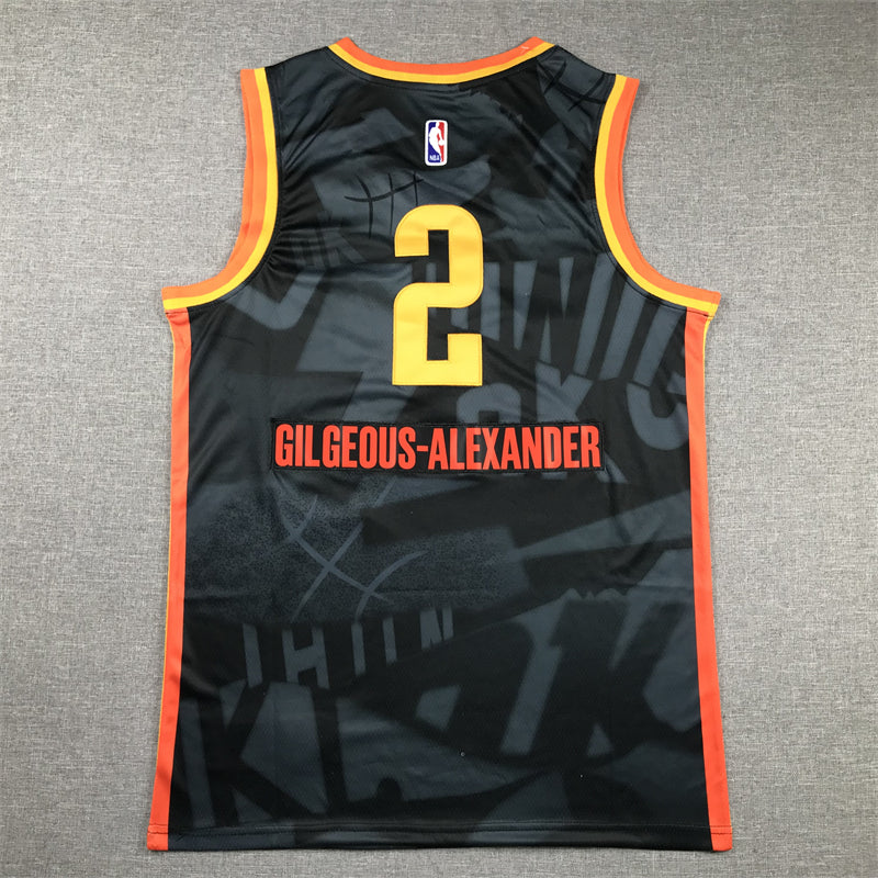 Men's Oklahoma City Thunder Shai Gilgeous-Alexander #2 Black 2023/24 Swingman Jersey - City Edition