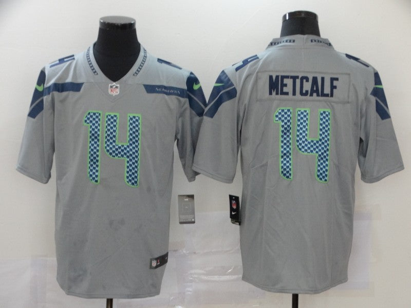 Men's Seattle Seahawks DK Metcalf #14 Gray Game Jersey