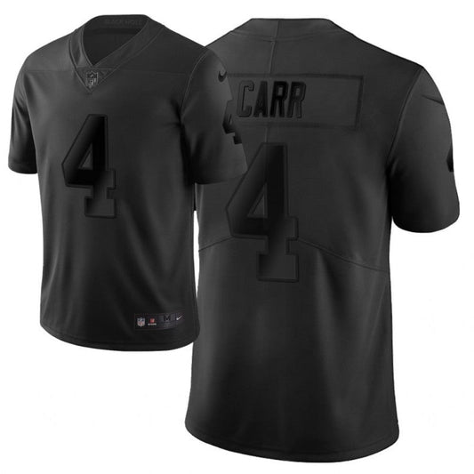 Men's Las Vegas Raiders Derek Carr #4 Black City Edition Game Jersey