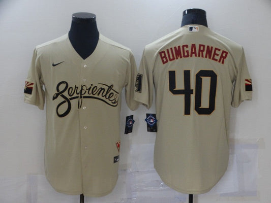 Men's Arizona Diamondbacks Madison Bumgarner #40 Beige Replica Baseball Jersey