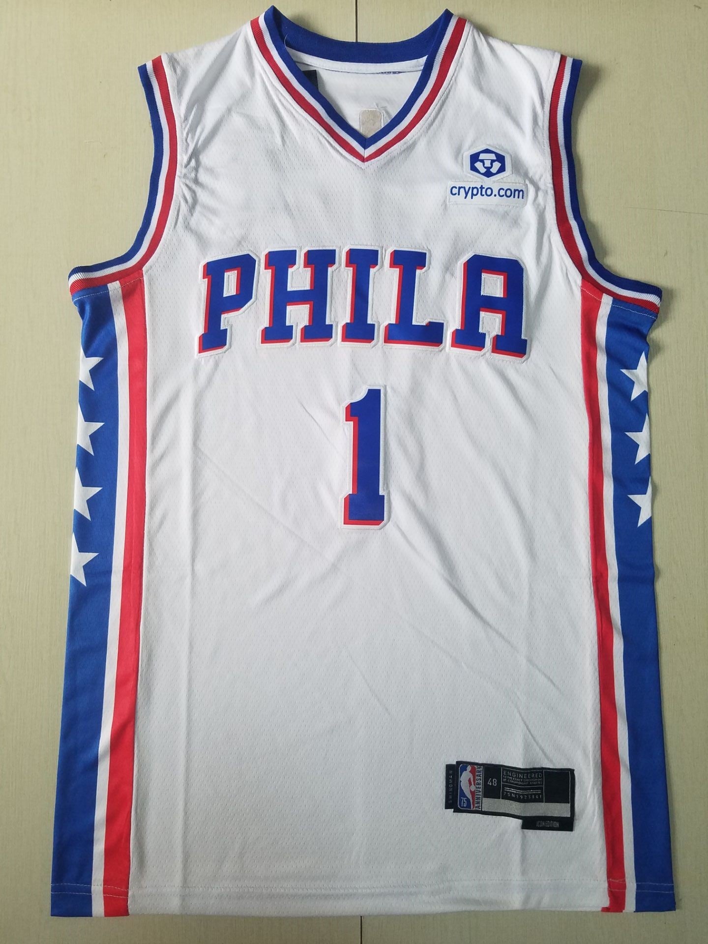 Men's Philadelphia 76ers James Harden White Fastbreak Replica Player Jersey