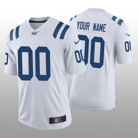 Custom Indianapolis Colts White Vapor Limited 100th Season Jersey Stitched American Football Jerseys