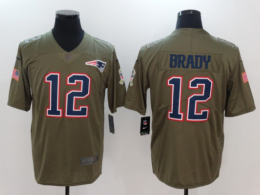 Men's New England Patriots Tom Brady #12 Brown Alternate Game Jersey