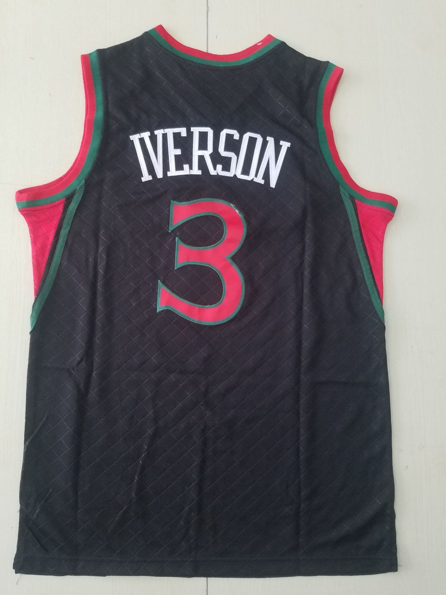 Men's Philadelphia 76ers Allen Iverson Black 1996-97 Hardwood Classics Jersey