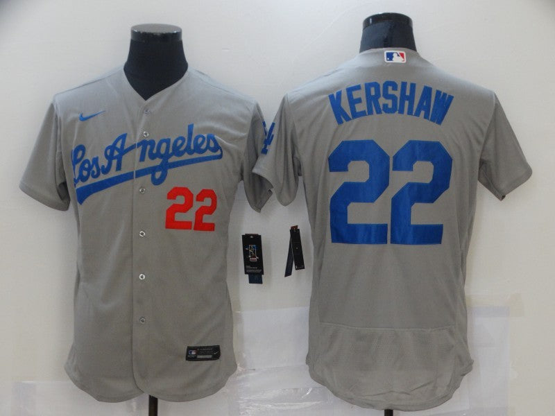 Men's Los Angeles Dodgers Clayton Kershaw #22 Gray Stitched Jersey