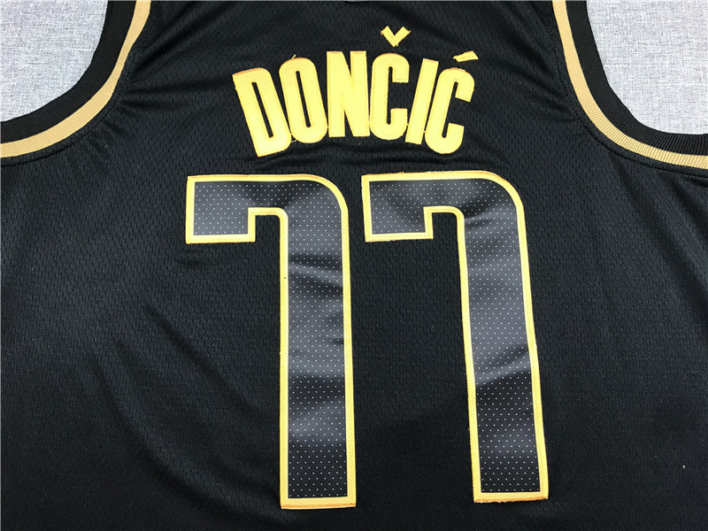 Men's Dallas Mavericks Luka Doncic #77 NBA Black Swingman Jersey