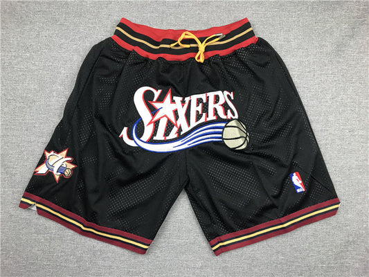 Men's Philadelphia 76ers Black 1999-00 Hardwood Classics Basketball Shorts