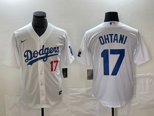 Men's Los Angeles Dodgers Shohei Ohtani #17 White Replica Player Jersey