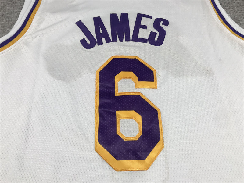 Men's Los Angeles Lakers LeBron James #6 White 2022/23 Swingman Jersey - Association Edition