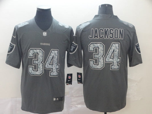 Men's Las Vegas Raiders Bo Jackson #34 Gray Player Game Jersey