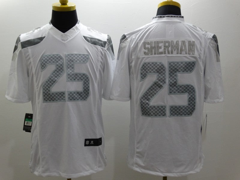 Men's Seattle Seahawks Richard Sherman #25 White Game Jersey