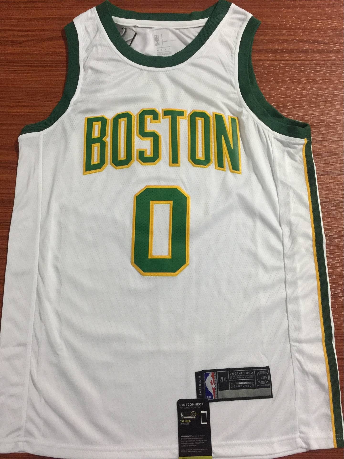 Men's Boston Celtics Jayson Tatum #0 White Swingman Jersey