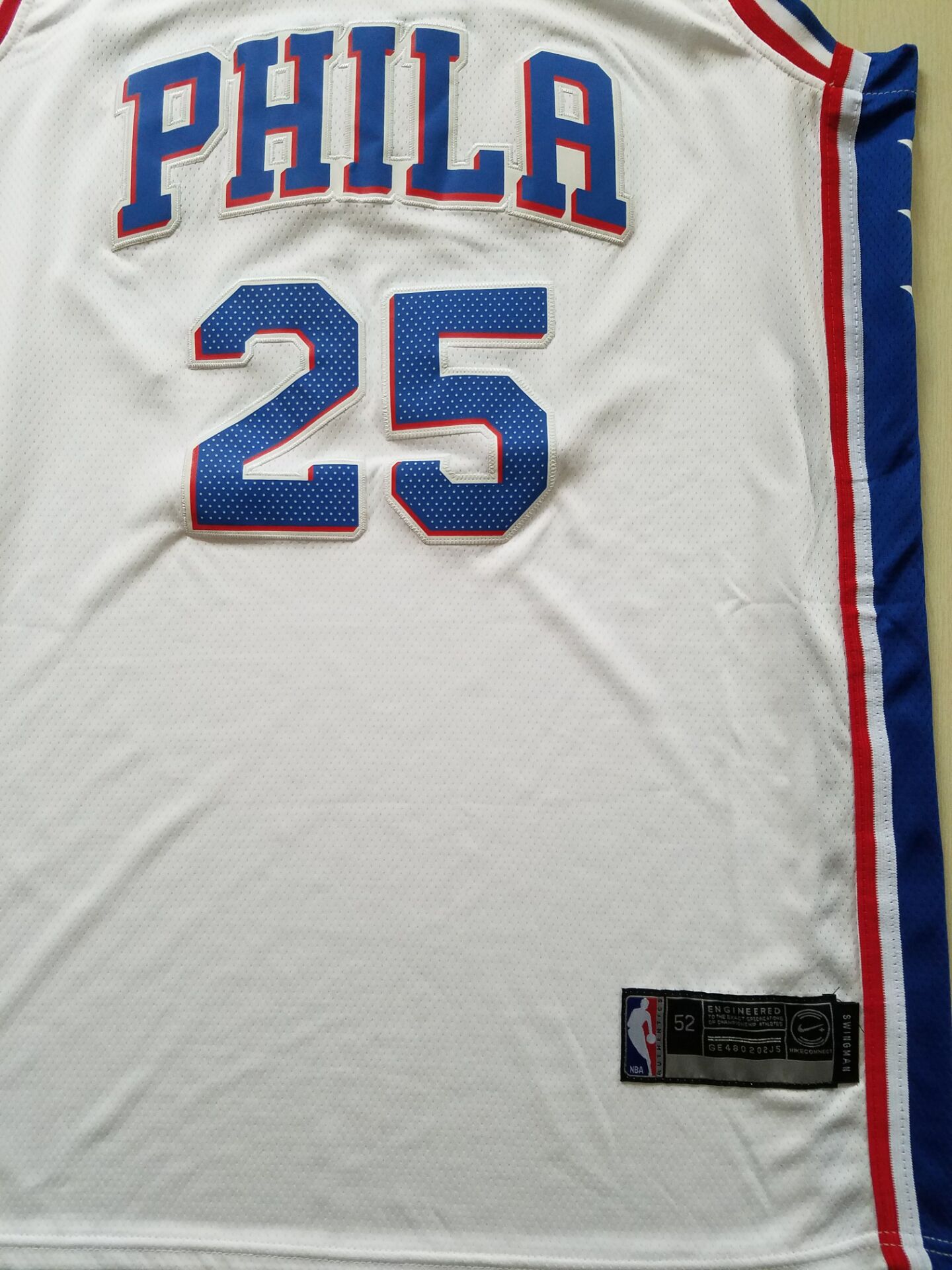 Men's Philadelphia 76ers Ben Simmons #25 White Swingman Jersey