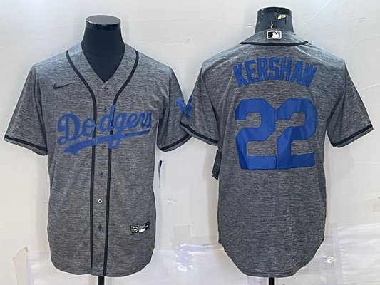 Men's Los Angeles Dodgers Clayton Kershaw Nike Gray Alternate Replica Player Name Jersey