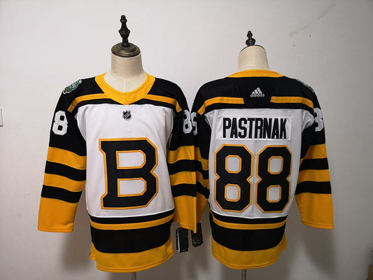 Men's Boston Bruins David Pastrnak #88 White Replica Jersey