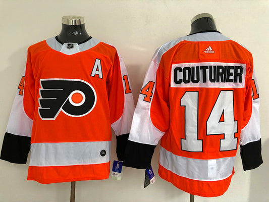 Men's Philadelphia Flyers Sean Couturier #14 Orange Player Game Jersey