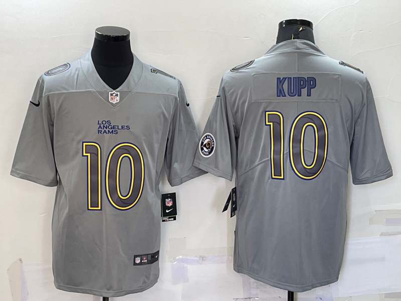 Men's Los Angeles Rams Cooper Kupp #10 Gray Atmosphere Fashion Game Jersey