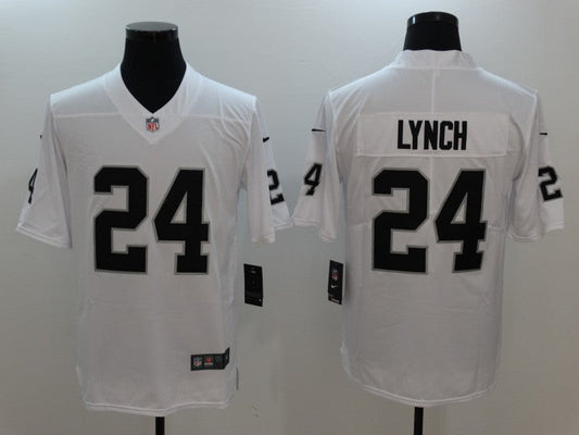 Men's Las Vegas Raiders Marshawn Lynch #24 White Game Jersey