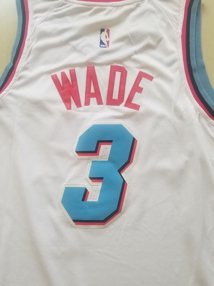 Men's Miami Heat Dwyane Wade #3 NBA White Swingman Player Jersey