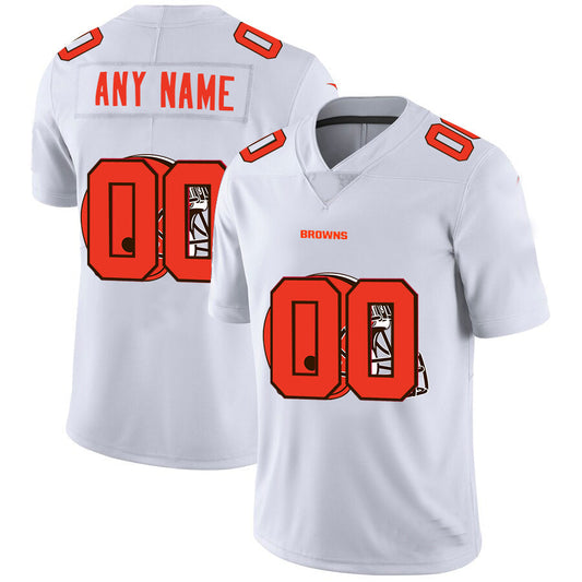 Custom Cleveland Browns White Team Big Logo Vapor Untouchable Limited Jersey Stitched American Football Jerseys