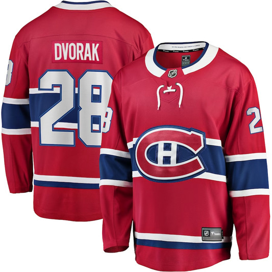 Men's Montreal Canadiens Christian Dvorak #28 Red Player Game Jersey