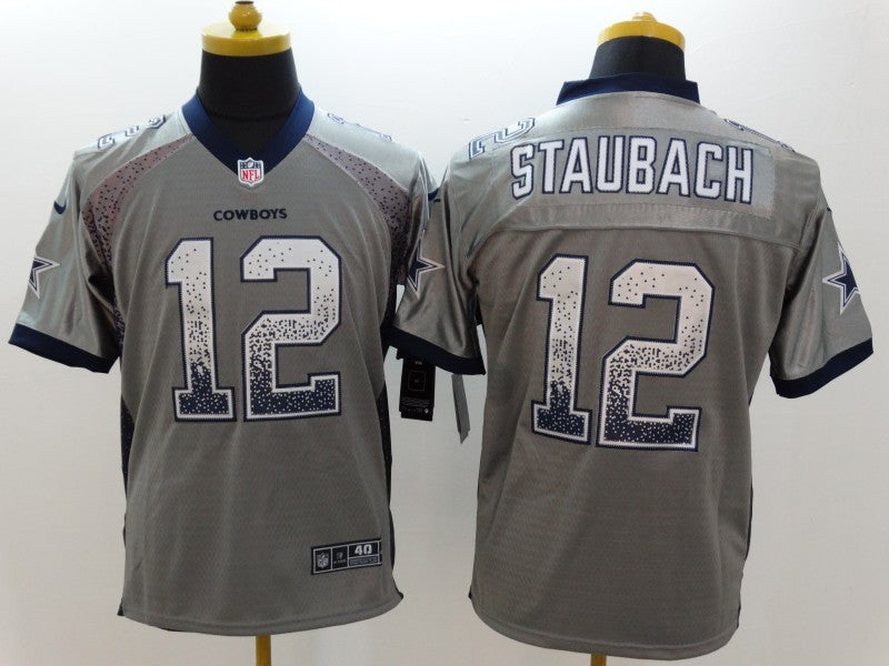 Men's Dallas Cowboys Roger Staubach #12 Gray Game Jersey