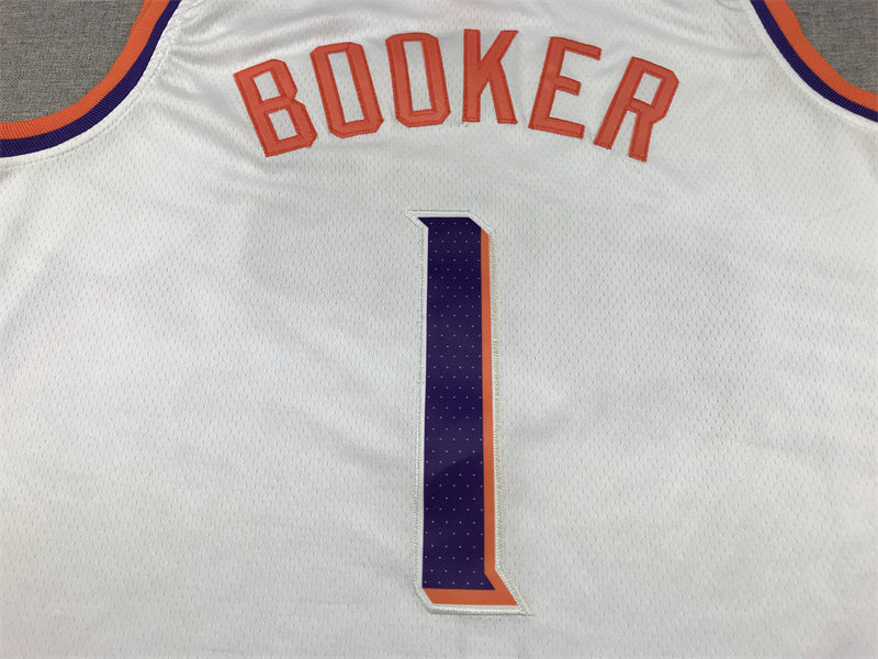 Men's Phoenix Suns Devin Booker #1 White 2023/24 Fast Break Replica Jersey - Association Edition