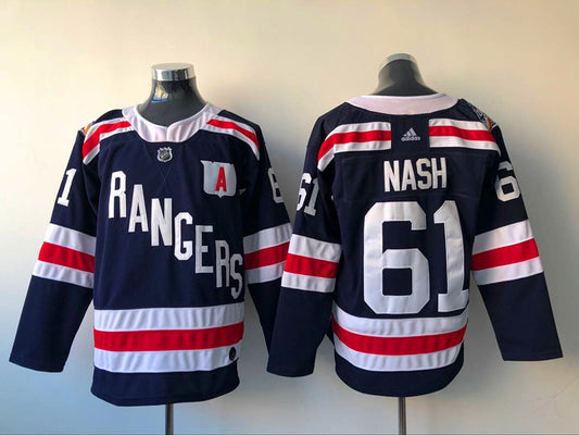 Men's New York Rangers Rick Nash #61 Navy Player Jersey