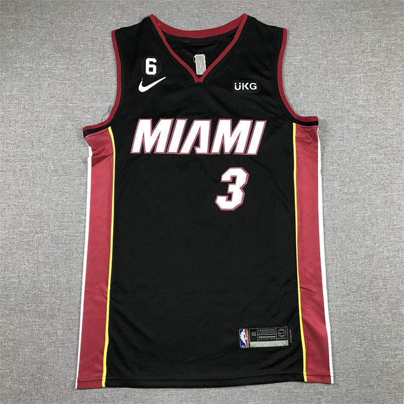 Men's Miami Heat Dwyane Wade #3 Black 2022/23 Swingman Jersey - Icon Edition