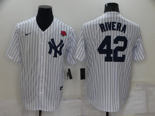 Men's New York Yankees Mariano Rivera #42 White Replica Player Jersey