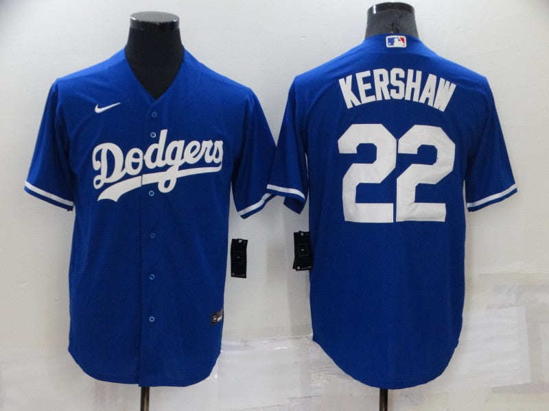 Men's Los Angeles Dodgers Clayton Kershaw #22 Blue Replica Baseball Jersey