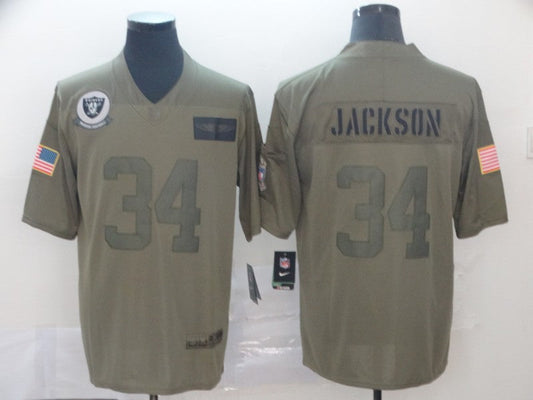 Men's Las Vegas Raiders Bo Jackson #34 Brown Game Jersey