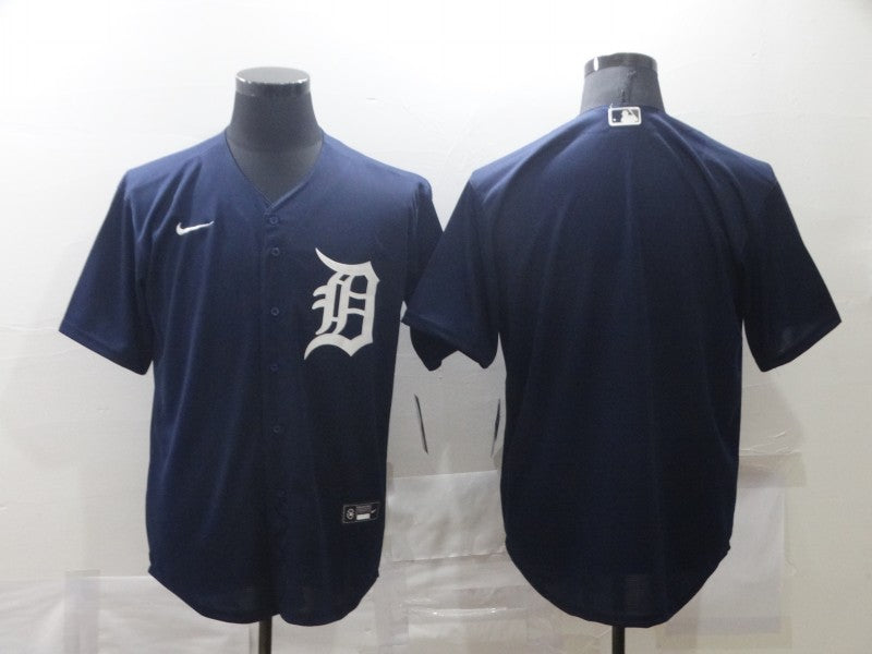 Men's Detroit Tigers Navy Alternate Replica Blank Jersey