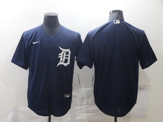 Men's Detroit Tigers Navy Alternate Replica Blank Jersey