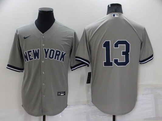 Men's New York Yankees Alex Rodriguez #13 Gray Replica Player Name Jersey