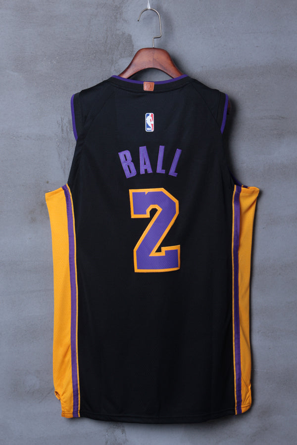 Men's Los Angeles Lakers Lonzo Ball #2 NBA Black Jersey