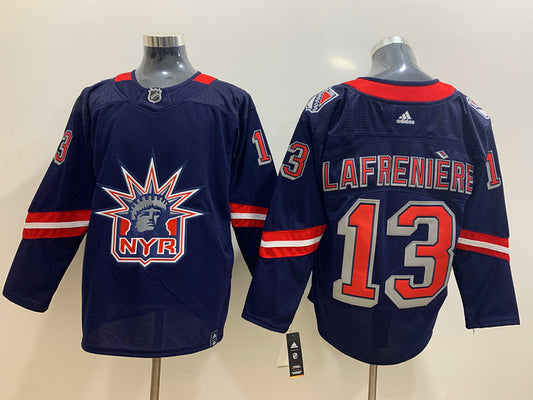 Men's New York Rangers Alexis Lafreniere #13 Navy Player Jersey