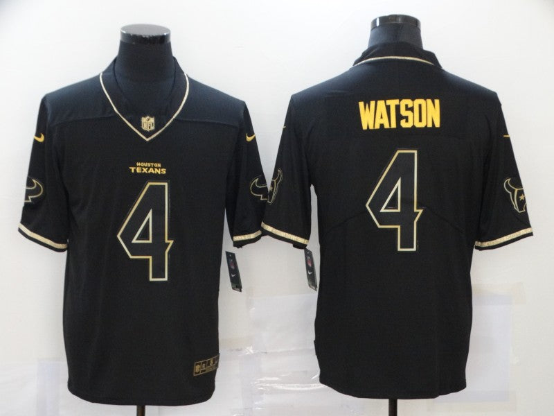 Men's Houston Texans Deshaun Watson #4 Black Game Player Jersey