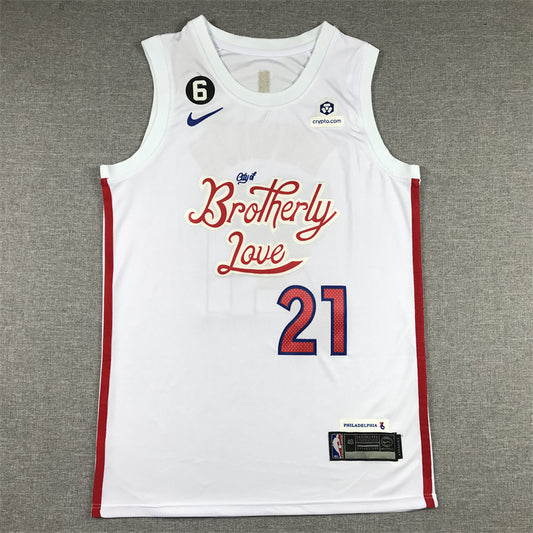 Men's Philadelphia 76ers Joel Embiid #21 White 2022/23 Swingman Jersey - City Edition