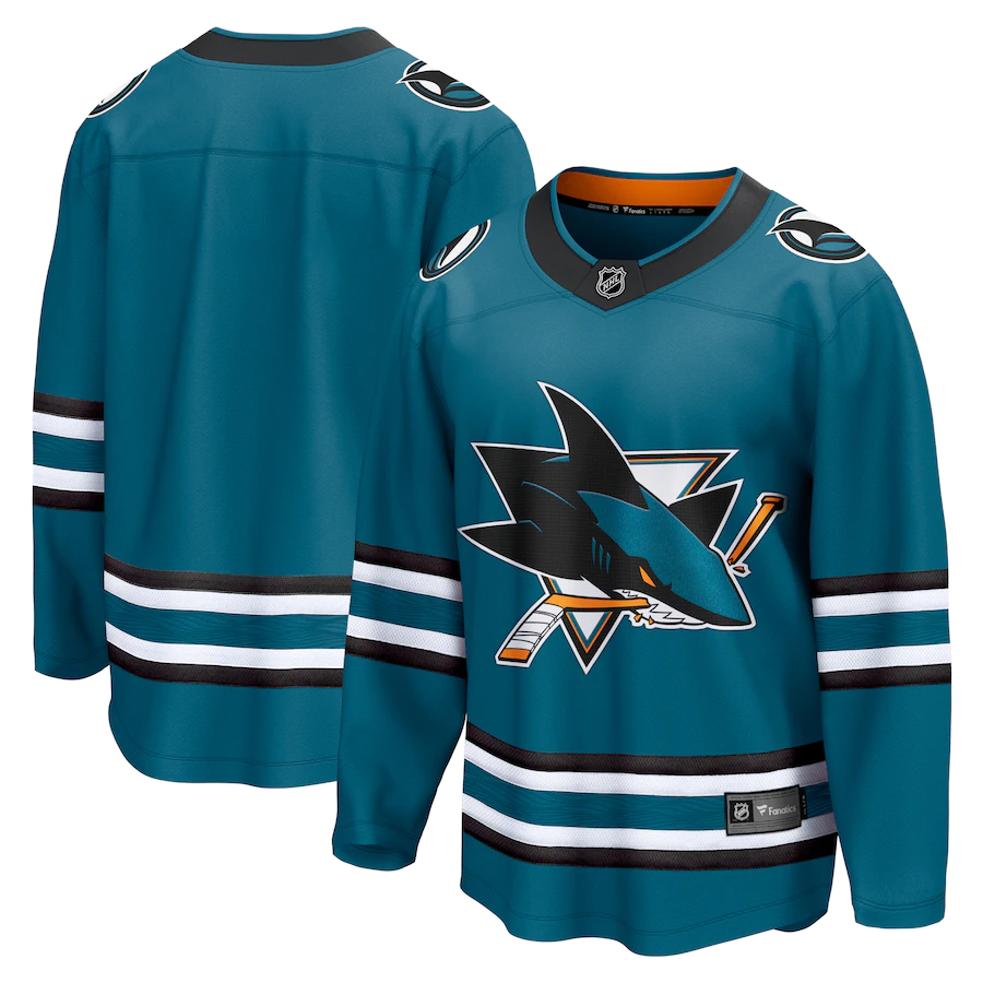 Men's San Jose Sharks Teal Breakaway Home Blank Jersey