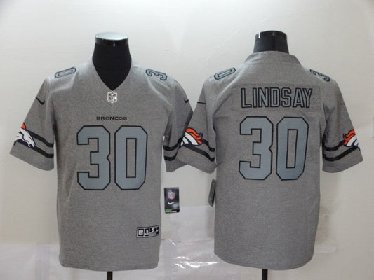 Men's Denver Broncos Phillip Lindsay #30 Gray Game Player Jersey