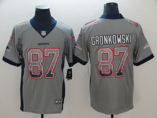 Men's New England Patriots Rob Gronkowski #87 Gray Game Jersey