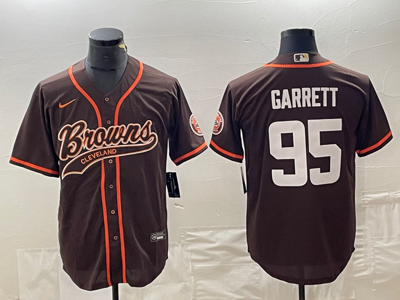 Men's Cleveland Browns Myles Garrett #95 Brown Game Jersey Joint Edition