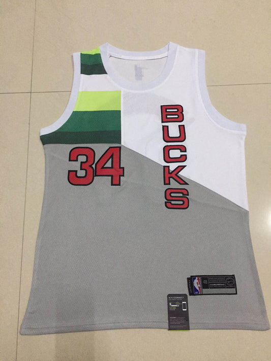 Men's Milwaukee Bucks Giannis Antetokounmpo #34 NBA White Replica Player Jersey