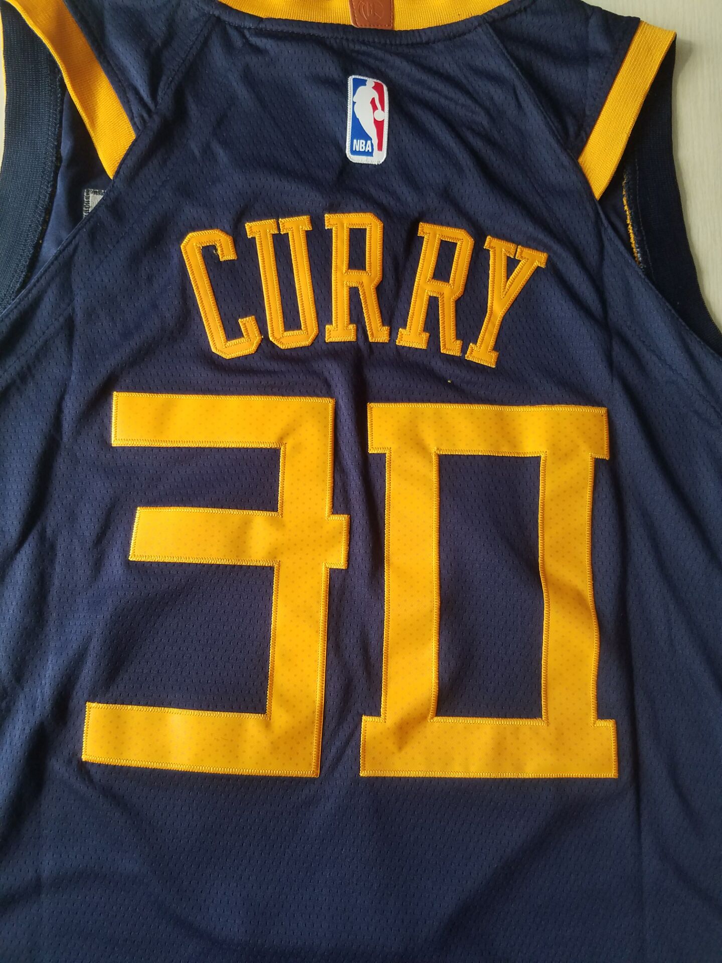 Men's Golden State Warriors Stephen Curry Navy Swingman Jersey City Edition