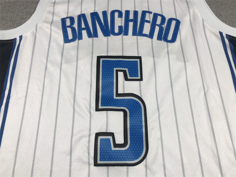 Men's Orlando Magic Paolo Banchero #5 White 2022/23 Fast Break Replica Jersey - Association Edition